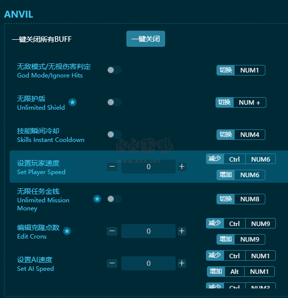 ANVIL十五项风灵月影修改器截图